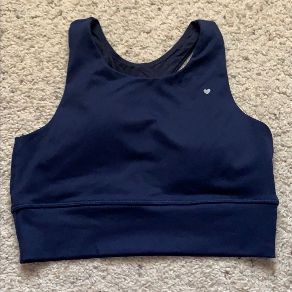 Love Fitness Apparel longline navy luxe sports bra